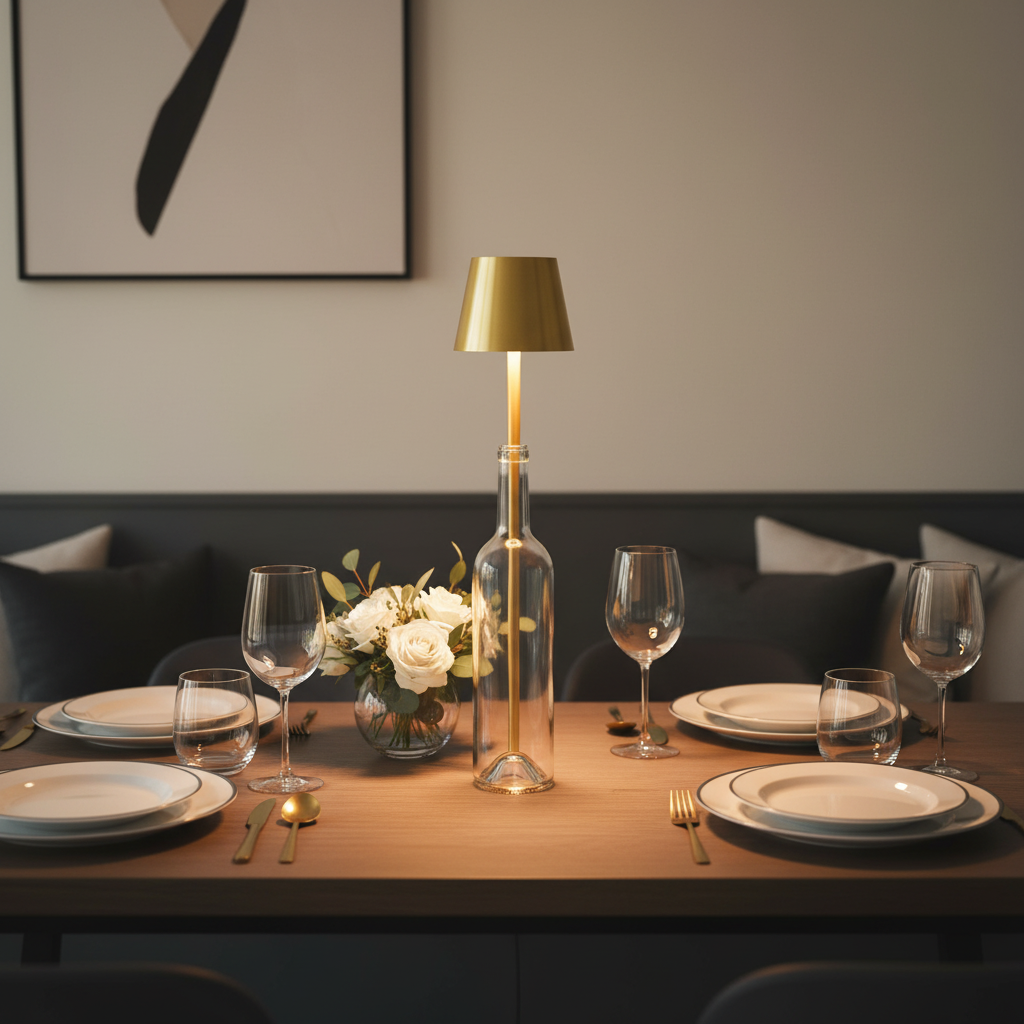 Adjustable Cordless Lamp Set of 2 — Gold, Detachable Head