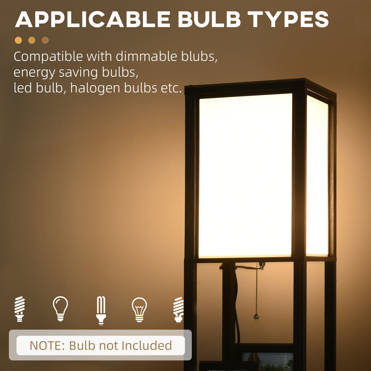 Shelf Floor Lamp with Dual Light — Display Shelves, Matte Black