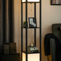Shelf Floor Lamp with Dual Light — Display Shelves, Matte Black
