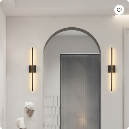 LED Wall Sconce Set of 2 — 28" Matte Black, Up-Down Light