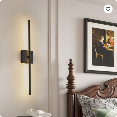LED Wall Sconce Set of 2 — 28" Matte Black, Up-Down Light