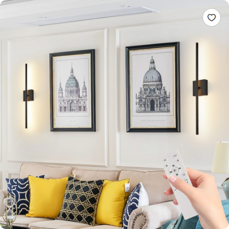 LED Wall Sconce Set of 2 — 28" Matte Black, Up-Down Light